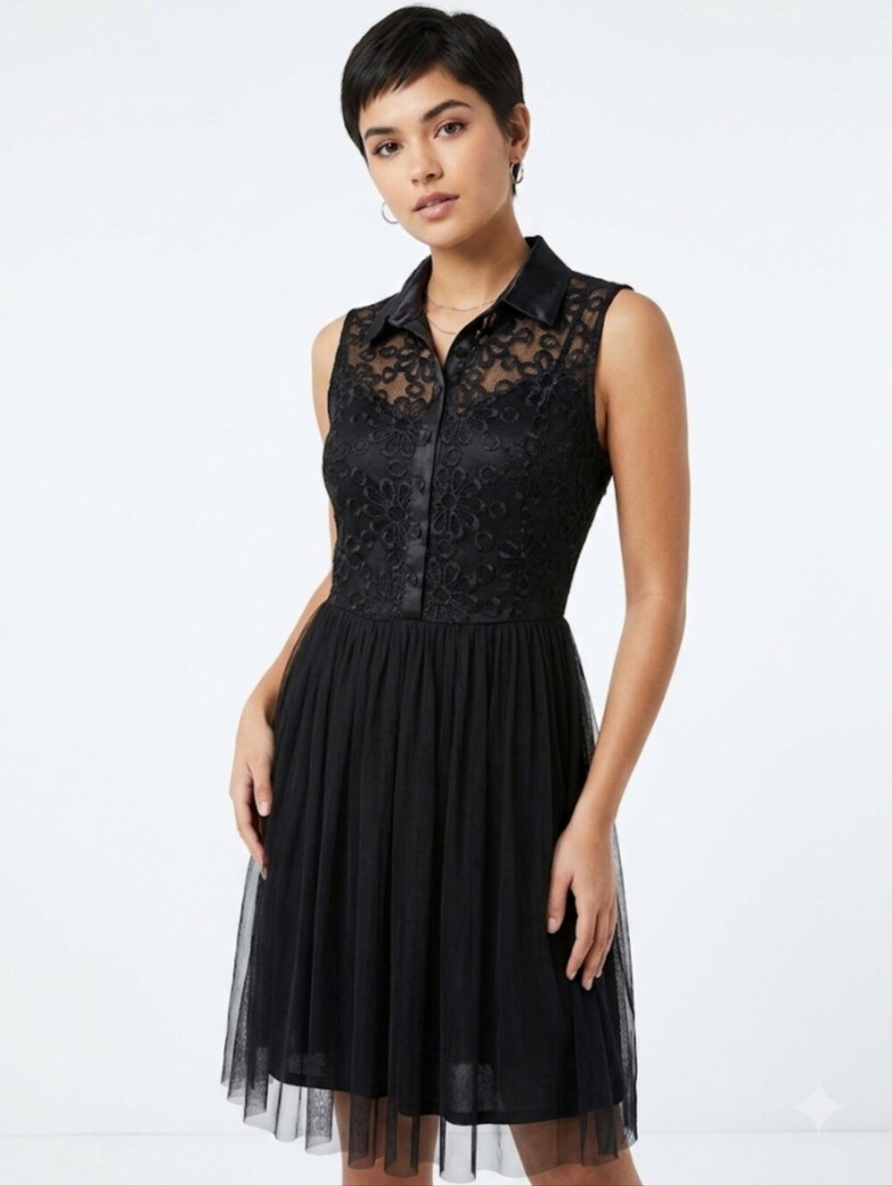 Black Sleeveless Mini Dress Size Large Dark Coquette
